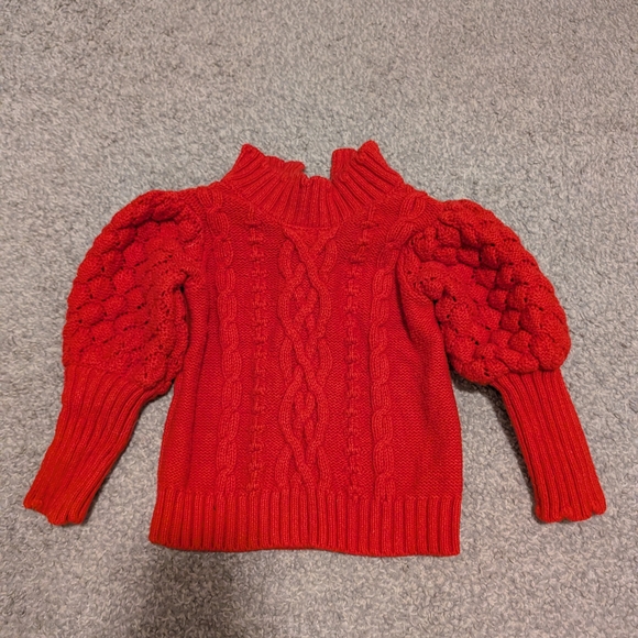 Red Cable Knit kid's Sweater - Picture 2 of 6